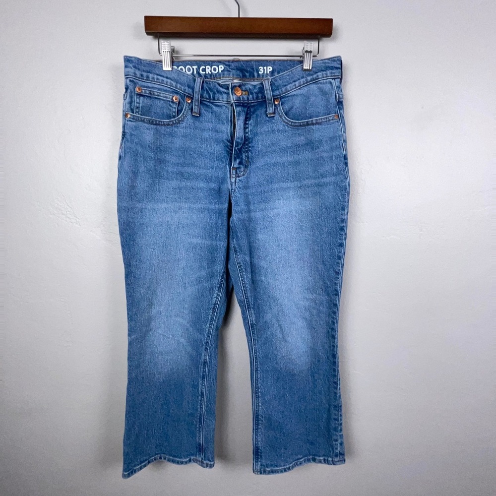 J.Crew Jeans Women 31P Demi Boot Crop Stretch Denim Light Wash Blue Petite